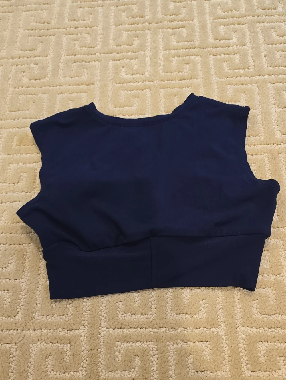 Robin Piccone Navy Tie-Front Swim Crop Top, Size S